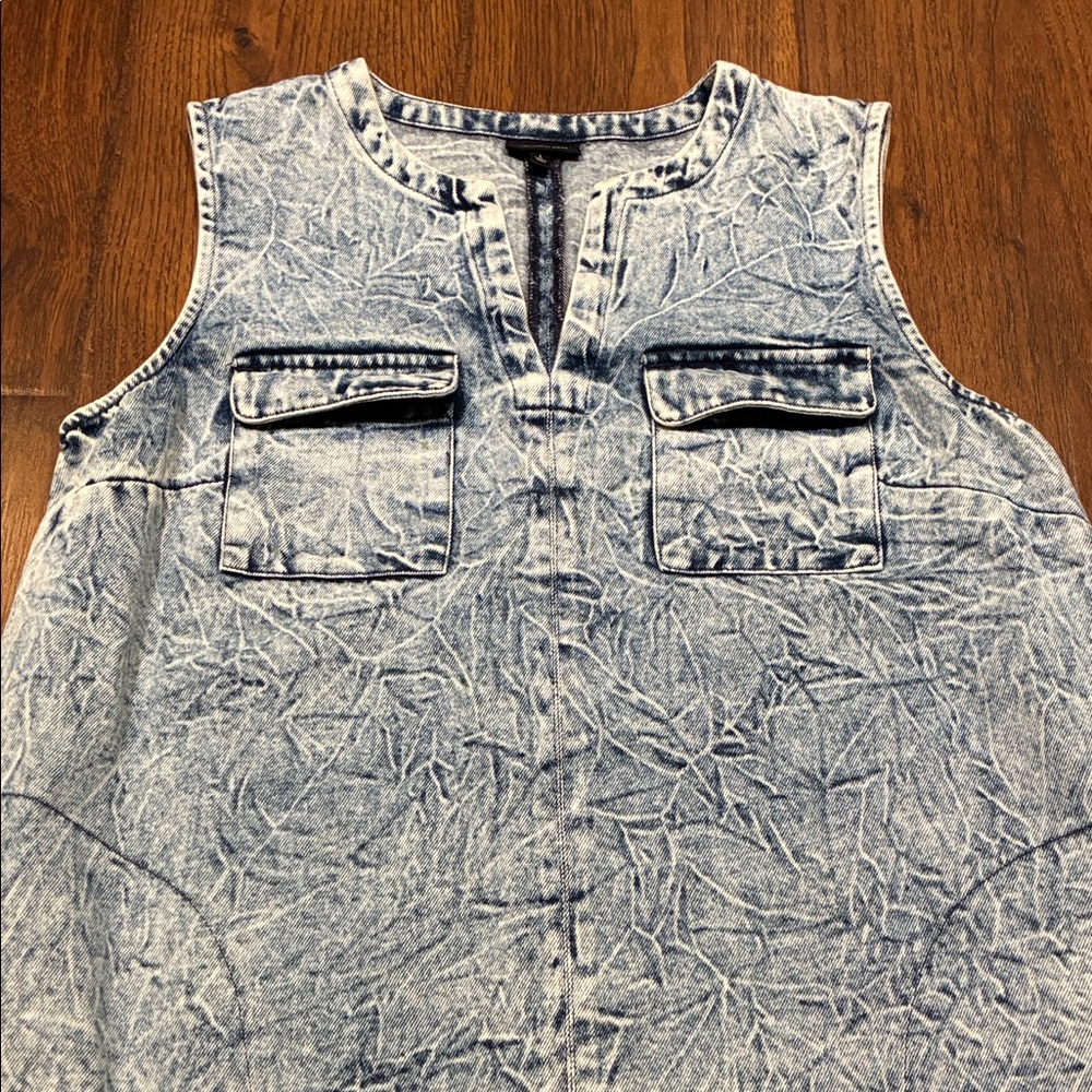 Who What Wear Blue Denim Midi Dress - Picture 2 of 4